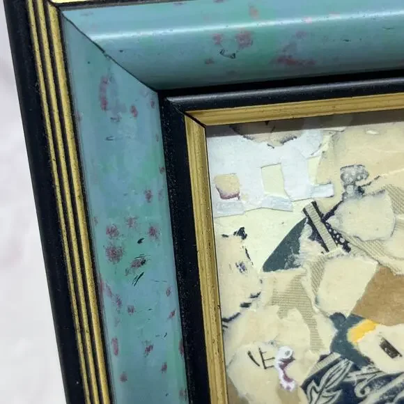 Original Framed Mixed Media Art Collage 5x7 Periodic TH2
